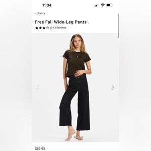 Billabong black free fall jean